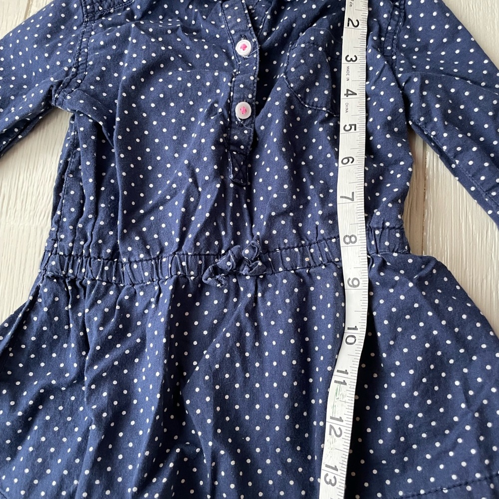 Carters Girls Size 2 Blue Polka Dot Long Sleeve Top button down - Picture 7 of 7